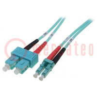 LWL-Patchkabel; OM3; LC/UPC,SC/UPC; 1m; LSZH; türkis