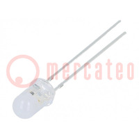 LED; 5mm; sárga; 2180÷3000mcd; 100°; 3÷5V; 20mA; Lencse: szórt; 1,8Hz