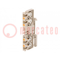 Splice terminal: rail; 4mm2; ways: 1; terminals: 4; beige; wemid