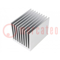Heatsink: extruded; grilled; natural; L: 100mm; W: 80mm; H: 80mm; raw