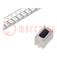 Microswitch TACT; SPST; Pos: 2; 0.05A/12VDC; SMT; 1.6N; 6x3.5x3.5mm
