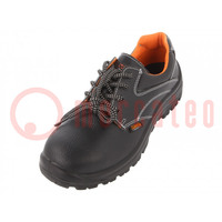 Shoes; Size: 42; black; leather; with metal toecap; 7241EN