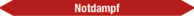 Mini-Rohrmarkierer - Notdampf, Rot, 1.2 x 15 cm, Polyesterfolie, Selbstklebend