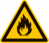 Minipiktogramme - Warnung vor feuergefährlichen Stoffen, Gelb/Schwarz, 38 mm