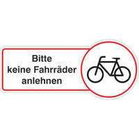 SafetyMarking Hinweiss. Keine Fahrräder anlehnen, 2-seitig, 30 x 13 cm Aludibond
