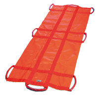 Erste Hilfe Rettungstuch n. DIN EN1865,Tragegriffe m. Kunststoffschlauch, orange, reißfest, 200x70cm