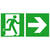 Rettungsweg rechts, langnachl. + tagesfl. Alu, 30x15cm DIN EN ISO 7010 E002 + Zusatzzeichen