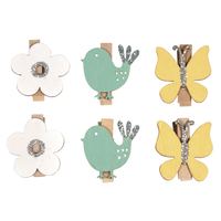 Produktfoto: Holzklammern Schmetterling + Vogel