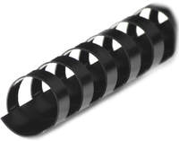 Plastikbinderücken 21 Ringe 12mm schwarz (100 Stück)