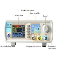 JOY-IT JDS6600-LITE GÉNÉRATEUR DE FONCTION ALIMENTÉ SUR SECTEUR 15 MHZ - 0.01 µHZ 2 CANAUX TRIANGULAIRE, RECTANGULAIRE, SIGNAL,