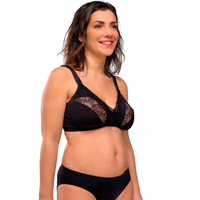 CARRIWELL - SOUTIEN GORGE D'ALLAITEMENT SENSATION SOIE - COLORIS NOIR - TAILLE M - SANS ARMATURES - EXTENSION INCLUSE - MATÉRIAU