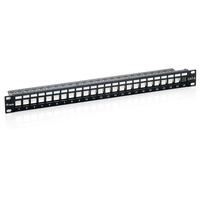 Equip Patchpanel 24x Cat6 19" FTP 1HE Keystone Montage sw