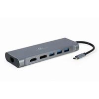 gembird USB Typ-C 8-in-1 Kombi Adapter spacegrau