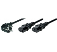 Tecline 808410 câble électrique Noir 1,8 m Prise d'alimentation type F Coupleur 2 x C13