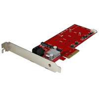 StarTech.com 2x M.2 NGFF SSD RAID Karte plus 2x SATA III Ports - PCIe - 2-fach M.2 RAID Controllerkarte plus zwei SATA Anschlüsse