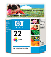 HP 22 Tri-colour Inkjet Print Cartridge tintapatron Eredeti Cián, Magenta, Sárga