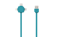 Allocacoc 66.9003BL USB kábel 1,5 M USB A USB C/Micro-USB B/Lightning Kék