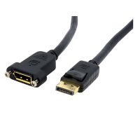 StarTech.com 3ft (1m) Panel Mount DisplayPort Cable - 4K x 2K - DisplayPort 1.2 Extension Cable Male to Female - DP Video Extender Cord with Panel Mount DP Connector - DP Monito...