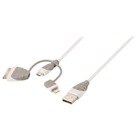 Nedis BBM39410W10 USB-kabel 1 m USB 2.0 USB A Micro-USB B Wit