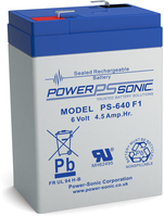 Power-Sonic PS-640 Sealed Lead Acid (VRLA) 6 V 4.5 Ah