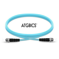 ATGBICS ST-ST OM3, Fibre Optic Cable, Multimode, Duplex, Aqua, 0.5m