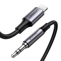 Ugreen 70509 kabel do telefonu Srebrny 1 m 3.5mm Lightning