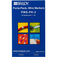 Brady PWS-PK-3 kabelmarker Zwart, Transparant, Wit Vinyl 450 stuk(s)