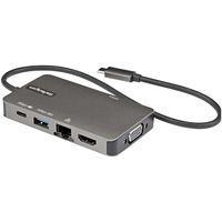 StarTech.com Adaptateur Multiports USB-C - USB-C vers HDMI 4K 30Hz ou VGA 1080p - Mini Dock USB Type-C avec Alimentation 100W Passthrough - Hub USB 3 Ports USB 5Gbps - GbE - Câb...