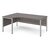 Maestro 25 left hand ergonomic desk 1800mm wide - silver bench leg frame and gre