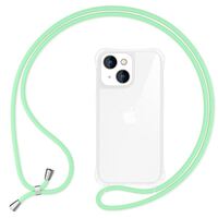 NALIA Necklace Cover with Band compatible with iPhone 14 Plus Case, Transparent Anti-Yellow Phonecase & Adjustable Holder Strap, Protective Crossbody Hardcase & Silicone Bumper ...
