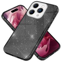 NALIA Hybrid Glitter Cover compatible with iPhone 15 Pro Case, Shockproof Shiny Diamond Bling Protector, Reinforced Sparkly Silicone Coverage, Rugged Protective Sparkle Rhinesto...