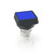 Drucktaster, beleuchtbar, tastend, Bund quadratisch, blau, Einbau-Ø 16.2 mm, 1.3