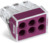 Verbindungsklemme, 1-polig, 0,75-2,5 mm², Klemmstellen: 6, violett, Push-in-Drah