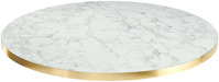 Tischplatte Marvani rund; 80x2.5 cm (ØxH); gold/weiß/marmoriert; rund