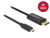 Cable USB Type-Cª male <gt/> Displayport male (DP Alt Mode) 4K 60 Hz 2 m blackDisplayPort Adapters