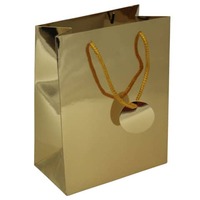 Geschenktragetasche Uni Lack, 23x18x10cm, gold 51497