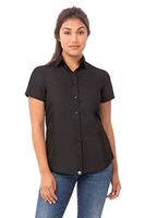 Chef Works Women's Cool Vent Chefs Shirt with Triple Topstitching in Black - S