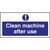 Nisbets Clean Machine After Use Sign - Vinyl - Self Adhesive - 100 x 200mm