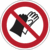 Sicherheitskennzeichnung - Schutzhandschuhe tragen verboten, Rot/Schwarz, 20 cm