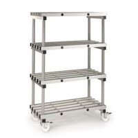 Anodised aluminium shelving - up to 480kg - Mobile units