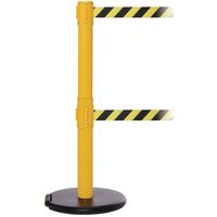 Wheeled retractable belt safety barrier - pack of 2