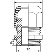 Thorsman Glands, Kabelverschraubung, grau, M16, Durchmesser 4 bis 8