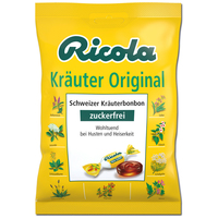 Ricola Kräuter Original ohne Zucker, Bonbon, 75g Beutel