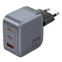 Vention GaN USB-C+C+A 70W töltő Szürke