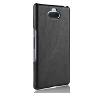 Műanyag telefonvédő (bőr hatású) FEKETE [Sony Xperia 10 plus (L4213)]