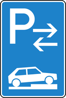 Verkehrszeichen VZ 315-78 Parken auf Gehwegen (Mitte), 630 x 420, 2mm flach, RA 2