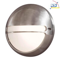 Außen-Wandleuchte TORINO, rund mit Teil-Blende, Ø 26cm, E27 max. 60W, Aluminium / Acrylglas opal