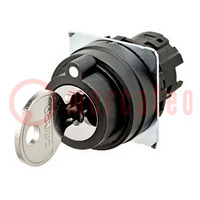 Switch: rotary with key; 22mm; Stabl.pos: 3; black; none; A22NZ