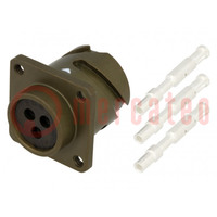 Connector: military; socket; female; PIN: 3; size 16; VG95234; olive