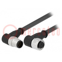 Cable: for sensors/automation; PIN: 12; M12-M12; 1.5m; plug; plug